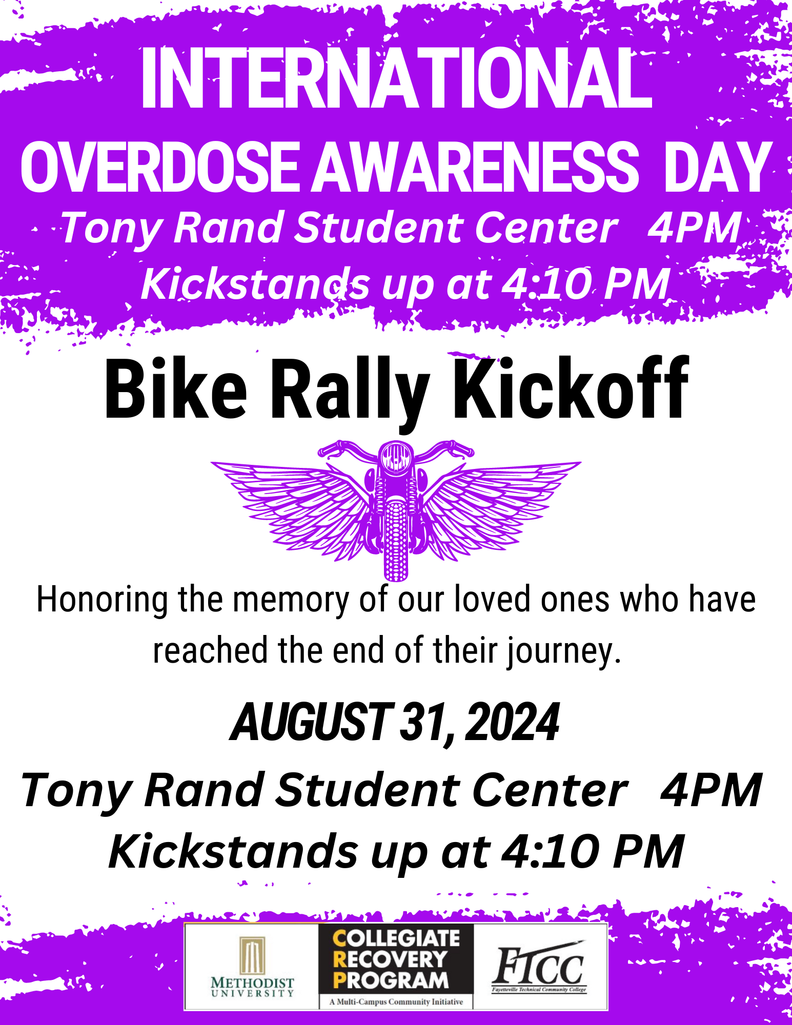 Bike Rally Kickoff For International Overdose Awareness Day Honoring The Memory Of Our Loved Ones Who Have Reached The End Of Th