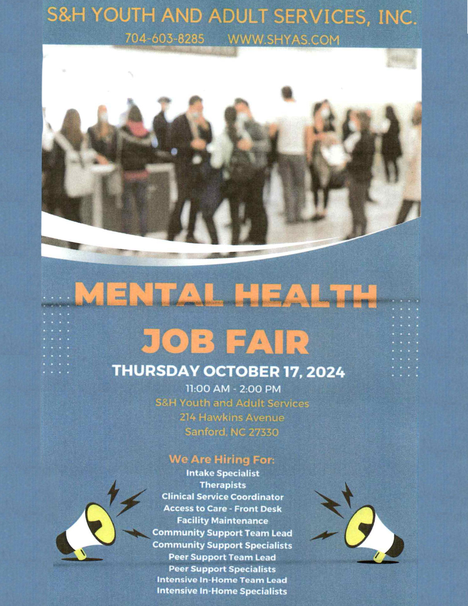 S&h Youth And Adult Services Mental Health Job Fair October 17 1