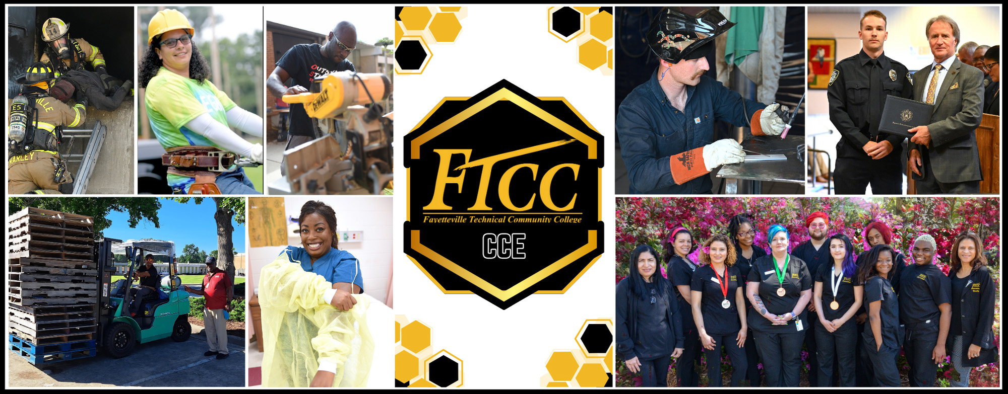 FTCC Continuing Education programs: construction, welding, logistics, truck driving, and skilled trade training activities.