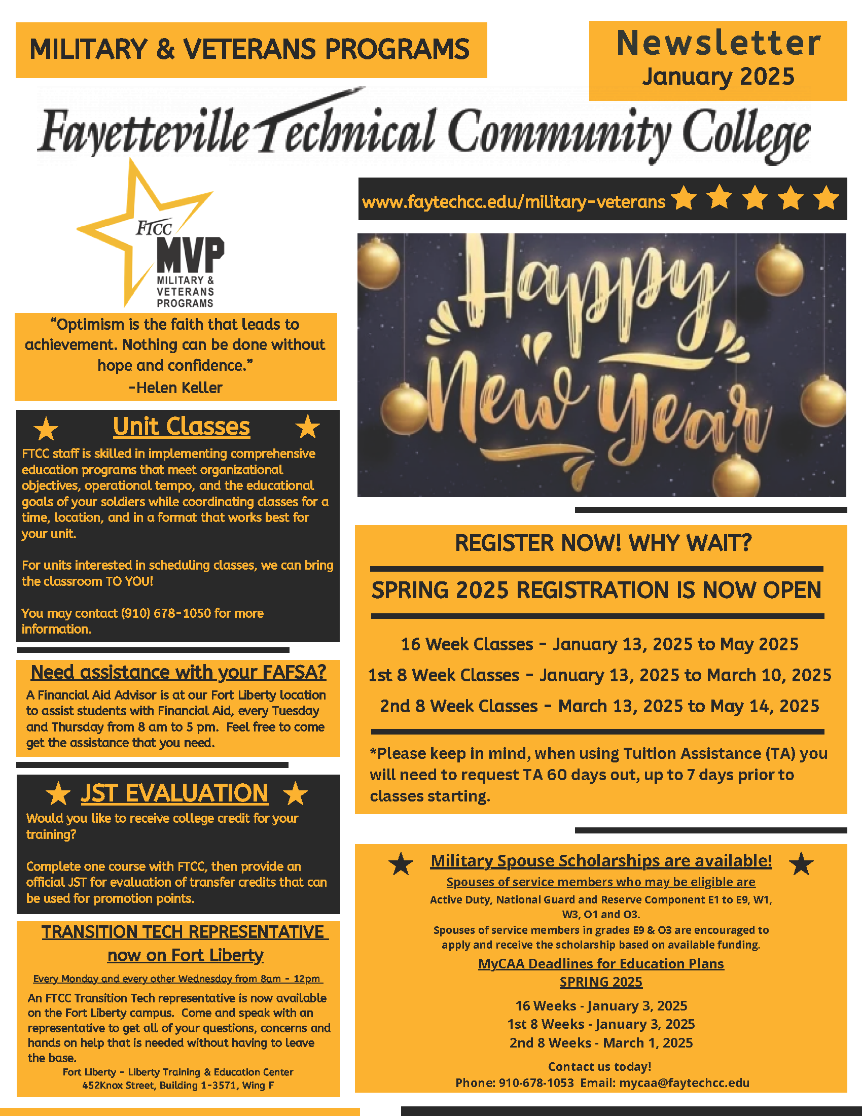 Military Veterans Programs Newsletter January 2025