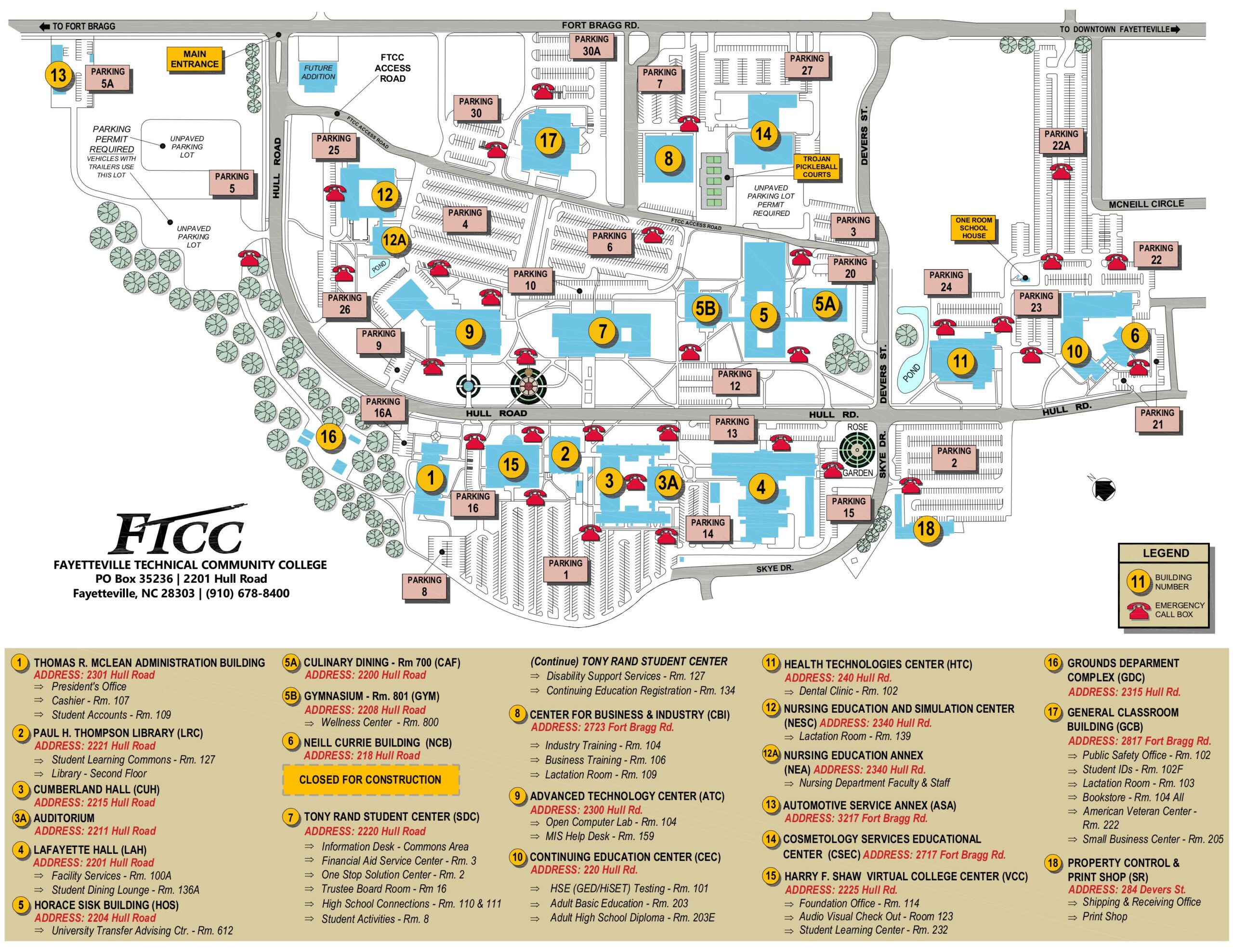 FTCC Main Campus Map